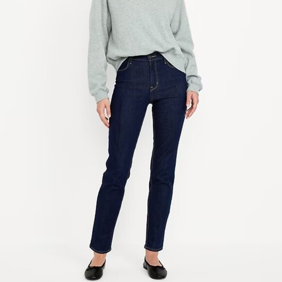 Old Navy Denim - Old Navy High Waisted Straight Dark Wash Jeans Size 22